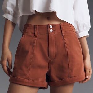 PAIGE Women's High Waist Brown Shorts